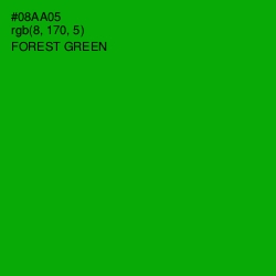 #08AA05 - Forest Green Color Image